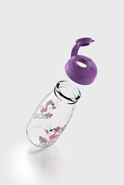 Renga Milky Kids Patterned 250 ml Glass Bottle 182056 Purple