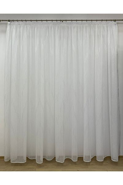 Liz Line Mechanically embroidered curtain, with rejansa, white, "Game of lines" by Liz Line PD057