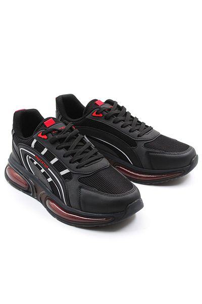 Ayakkabıhane Black Red Comfortable Men's Sports Shoes Ah1E5721312717