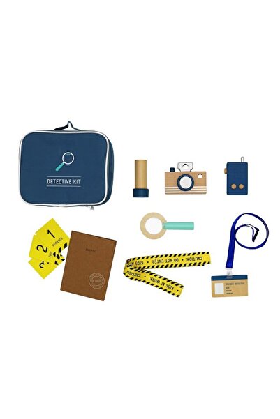 DacEnergy Set trusa de detectiv DacEnergy©, din lemn, pentru copii, 11 piese, aparat foto, lupa, walkie ta...