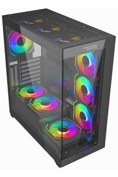 Twisted Minds Quantum Mid-Tower Gaming PC Case, Tempered Glass, Twisted Minds, ARGB Fans, Dust Filter, USB 3.0 Typ