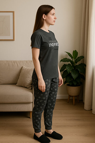 LXL Women's Short Sleeve Model Pajama Set