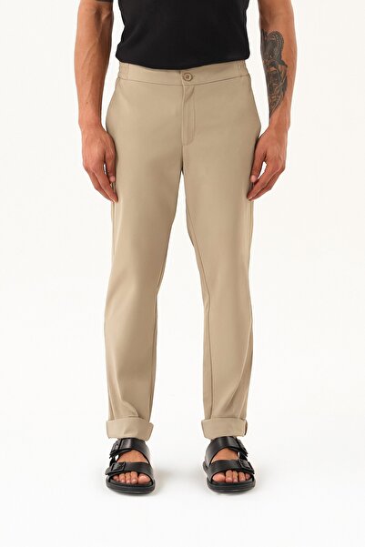 SPORTEMPT Pantaloni de golf pentru bărbați din material tehnic, bej