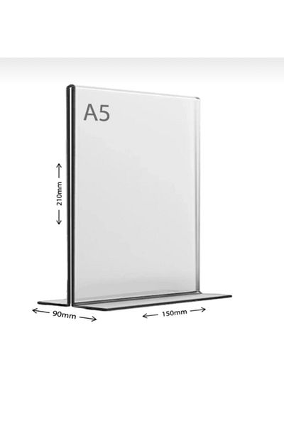 ipeksi pleksi A5 T-Type Vertical 15X21 Plexy Display Menu Price List Label Display Brochure Display Photo Display