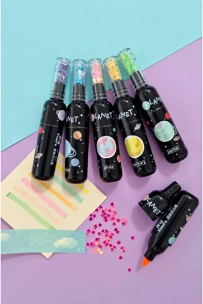 TUMU LIFE 6 Adet/takım Sevimli Astronot Mini İşaretleyici Fosforlu Kalem