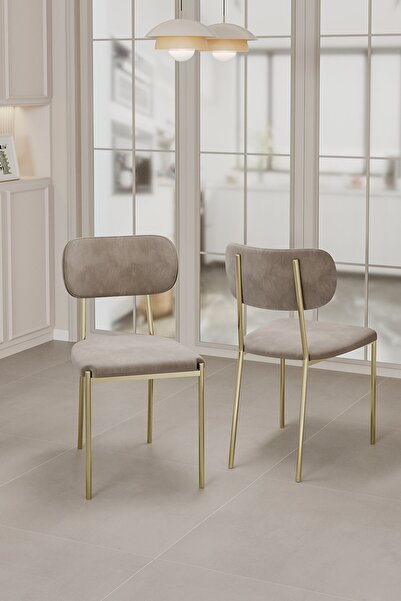 asaella mobilya Nexa Altın Metal Ayaklı Sağlam Üst Kalite Mutfak Sandalyesi, ...