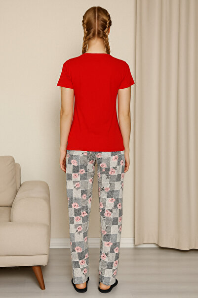 LXL Women's Red Short Sleeve Pajama Set