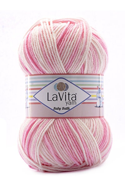 LaVita Yarn Baby Batik Çok Renkli El Örgü İpi %100 Akrilik 100gr (BY09 PEMBE ...