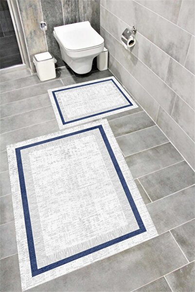 Bordo Halı Set de covoare de baie cu imprimare digitală, rezistentă la apă, c...