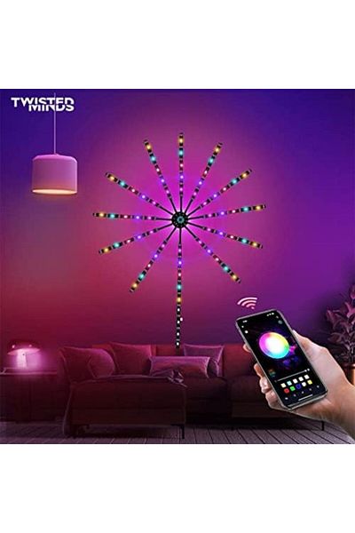 Twisted Minds LED Firework Design Lamps for Room Decoration with USB Port, Music Synchronization, RG