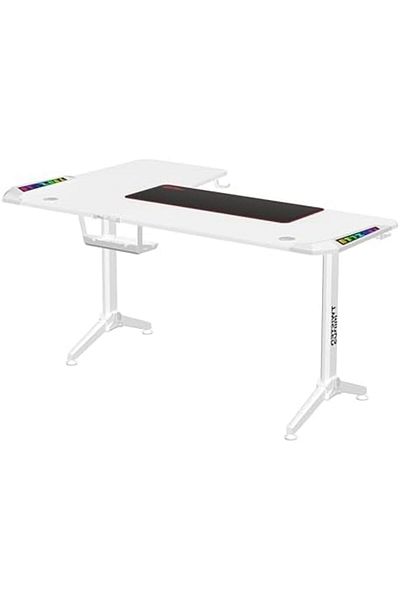 Twisted Minds L-Shaped Gaming Desk, White