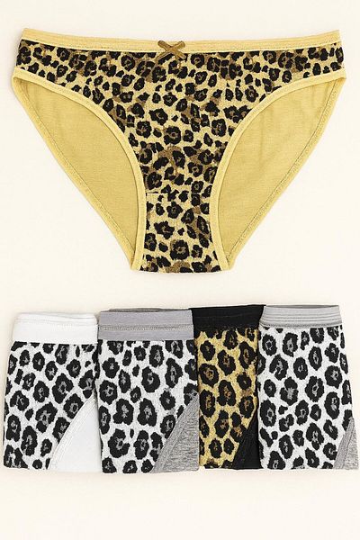 HB TREND Tutku Women's Leopard Pattern Luxury Bikini Panties Mixed Assortment Color 12 Pieces