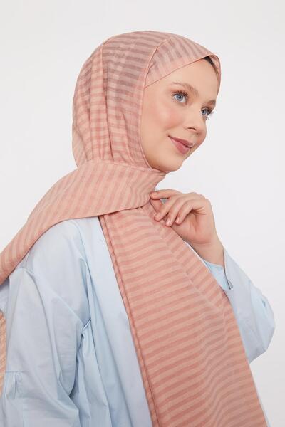 Levidor Σάλι Shinga με ρίγες ανοιχτή πούδρα