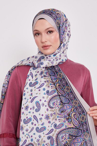 Levidor Mink Mixed Flower Indian Silk Shawl