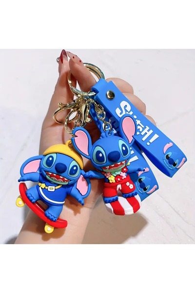 FG KONNİCHİWA 3D Luxury Boy Anime Disney Stitch Silicone Keychain & Bag Accessory