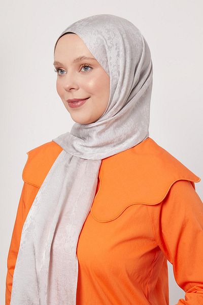 Levidor Silver Flower Pattern Italian Jacquard Shawl