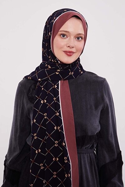 Levidor Menekşe Varaklı Baklava Desen Medine İpeği Şal