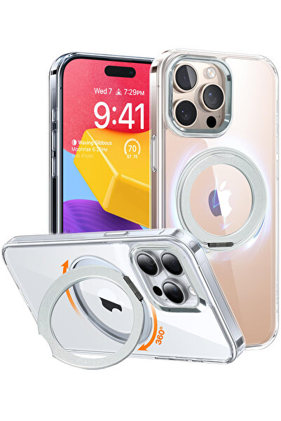 Aztech Magsafe Phone Case iPhone 13 Pro Case Cover, AntiSlip Drop Protective Cover 360° RingStand