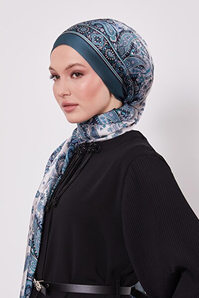 Levidor Σμαραγδένιο ινδικό μεταξωτό σάλι με λουλούδια