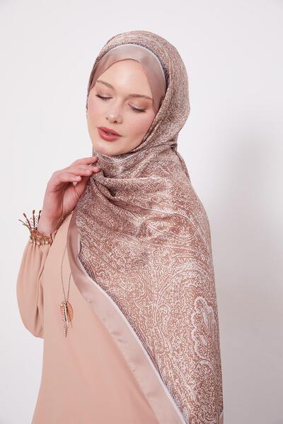 Levidor Καφέ με γάλα με τύπωμα Ινδικό μεταξωτό σάλι