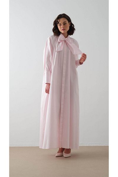 miha Hicran Önal Poplin Shirt Dress Pink