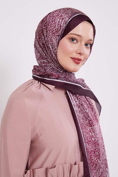 Levidor Cherry Mixed Pattern Indian Silk Shawl