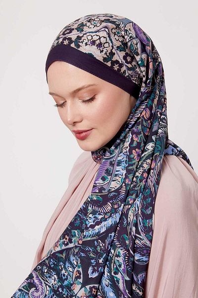 Levidor Purple Abstract Flower Pattern Love Shawl