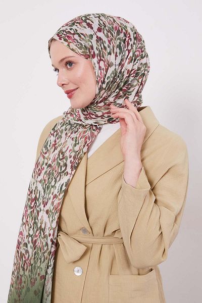Levidor Green Tie Dye Pattern Cotton Shawl
