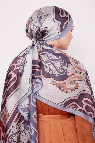 Levidor Blue Baroque Indian Silk Shawl