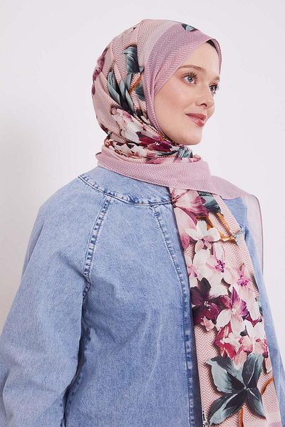 Levidor Pink Zigzag Cotton Shawl