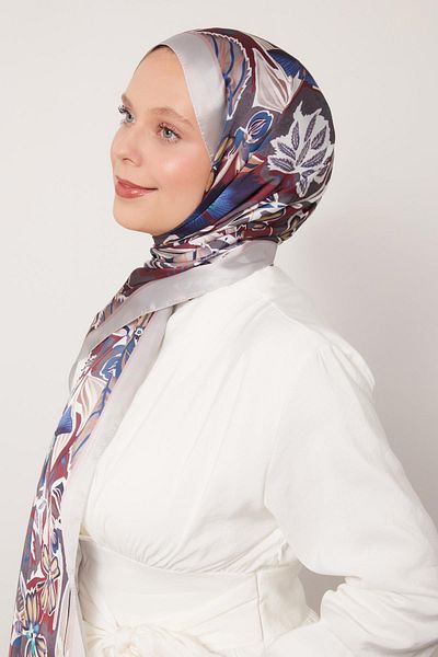 Levidor A.Mink Petunia Pattern Indian Silk Shawl