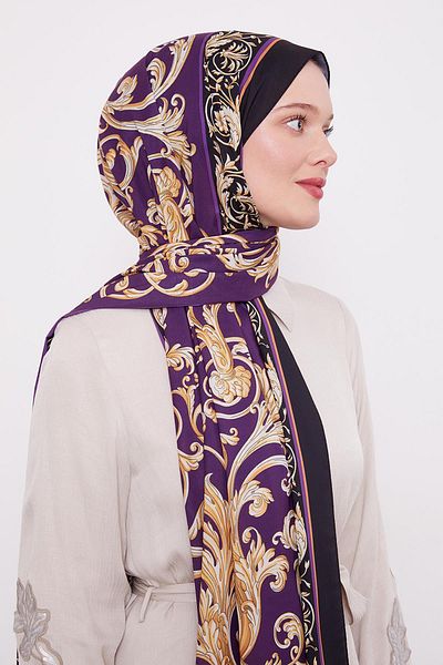 Levidor K.Purple Varak Pattern Love Shawl