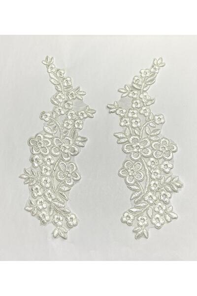 karantuhafiye Guipure Applique / 2-Piece Guipure Applique / White Color