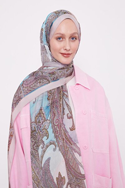 Levidor Σάλι από ινδικό μετάξι με λουλούδια σε σκόνη