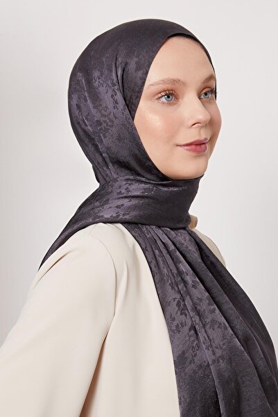 Levidor Ιταλικό σάλι ζακάρ με μοτίβο λουλουδιών ανθρακί