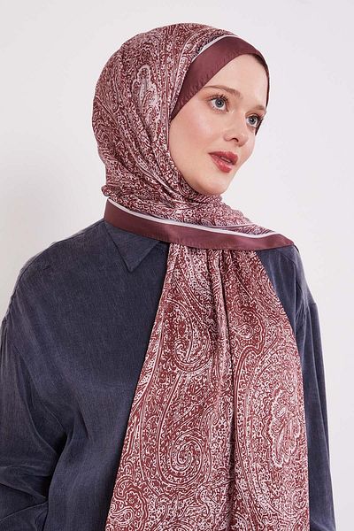 Levidor Burgundy Mixed Pattern Indian Silk Shawl