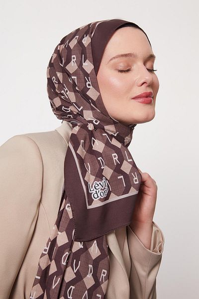 Levidor Coffee Honeycomb Pattern Love Shawl