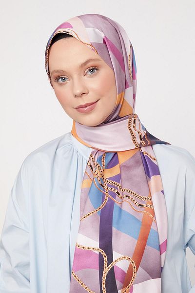Levidor Orange Wave Chain Pattern Twill Shawl
