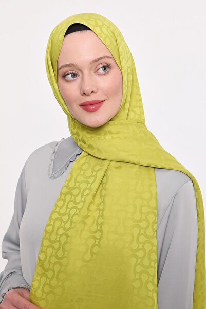 Levidor Oil Green S Pattern Blue Jacquard Shawl