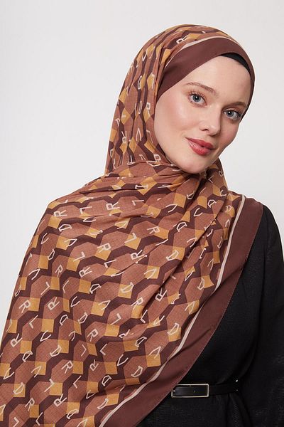 Levidor Bitter Brown Honeycomb Pattern Love Shawl