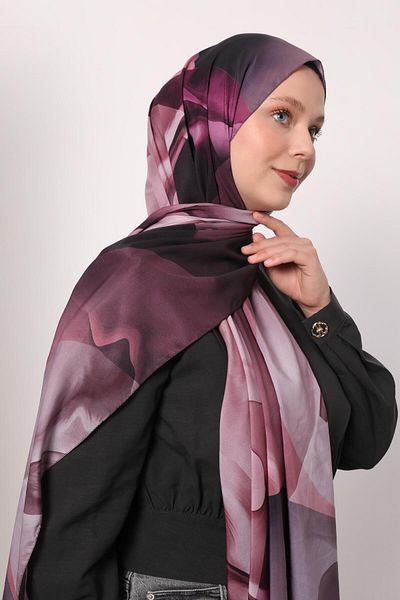 Levidor Violet Abstract Pattern Love Shawl