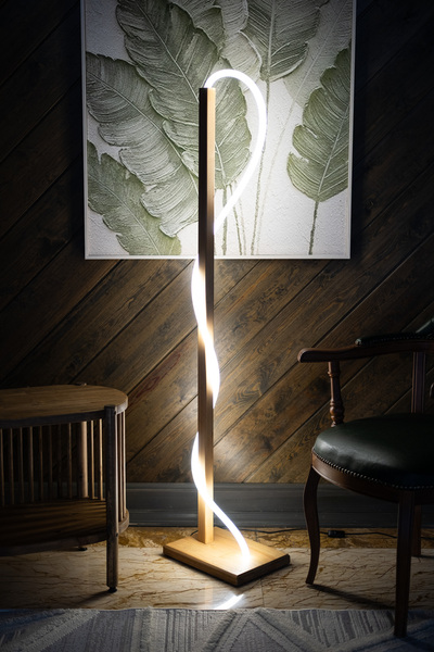 woodbaba Lathe Açık Ceviz Masif Ahşap Lambader 150 cm | İskandinav Minimal Tasarım