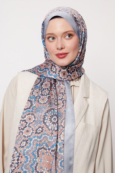 Levidor Silver Tie Dye Pattern Indian Silk Shawl