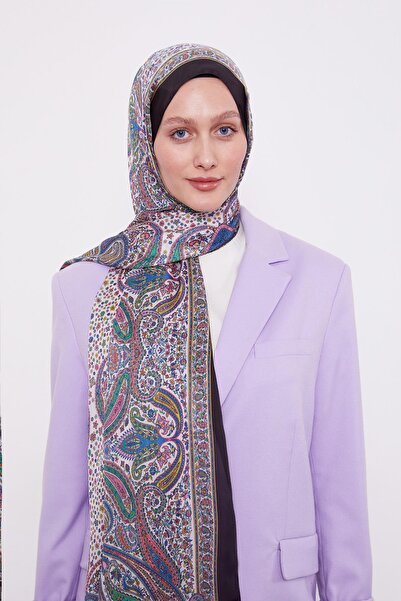 Levidor Black-Camel Marbled Indian Silk Shawl