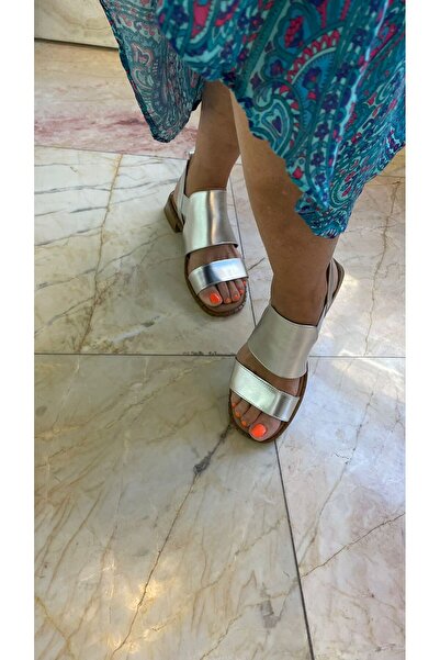 by emine eren emotion shoes HAKİKİ DERİ LASTİKLİ KADIN SANDALET