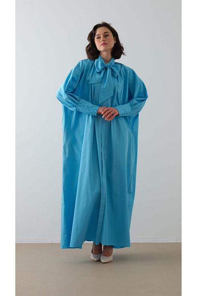 miha Hicran Önal Poplin Shirt Dress Blue