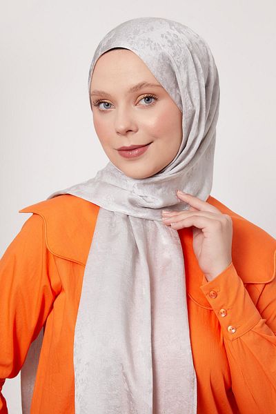 Levidor Silver Flower Pattern Italian Jacquard Shawl