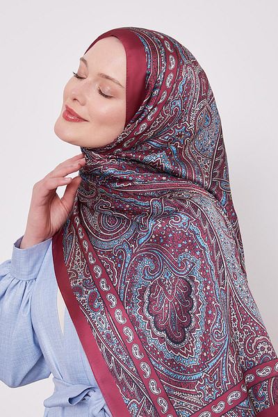 Levidor Red Edge Pattern Indian Silk Shawl