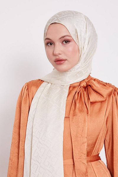Levidor Beige L Pattern Italian Jacquard Shawl