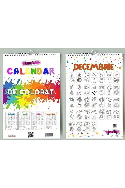 AMONA Calendar de colorat, de perete